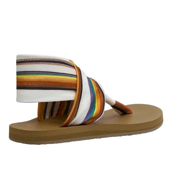 Sanuk x Pacific Pride Sling Flip Flop Sandals-Rainbow Stripe-Men’s 14-Summer-NEW - Picture 3 of 14